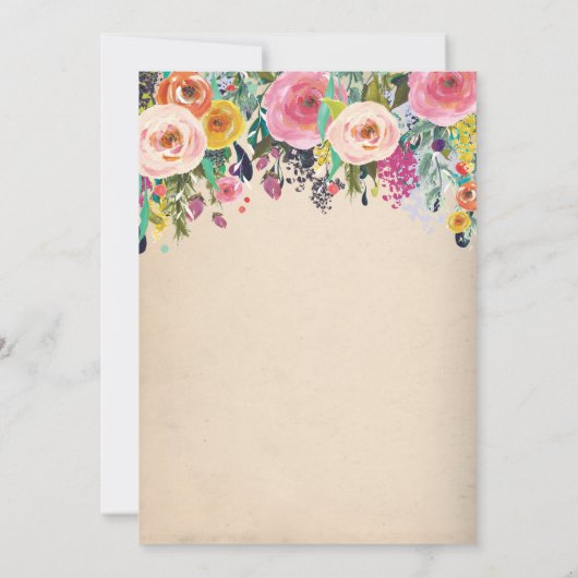 Kippen Party Bloemenuitnodiging Kaart (Achterkant)