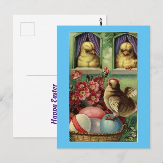 kippen Pasen Briefkaart (Voorkant / Achterkant)