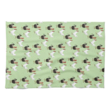  kippen Patroon op groene keukenhanddoeken