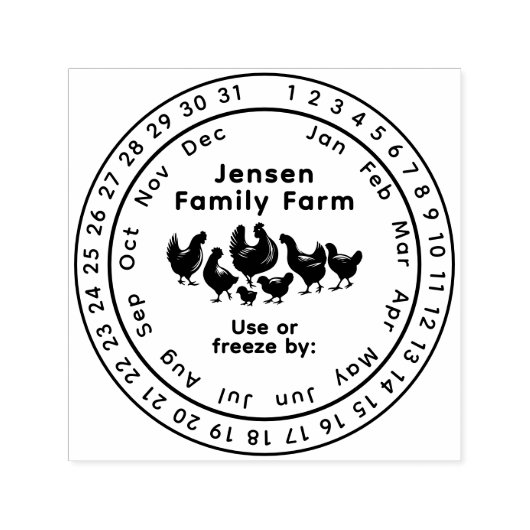 Kippen Perpetual Calendar Freshness Date Zelfinktende Stempel (Design)