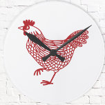 Kippen Pluimvee Ronde Klok<br><div class="desc">Een rode kip voor liefhebbers van kip en gevogelte. Originele versie door Nic Squirrell.</div>