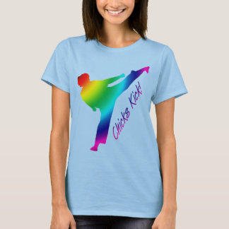 Kippen, regenboog t-shirt