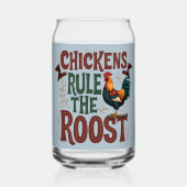 Kippen regeren de Roost Rustic Boerderij Illustrat Blikvorm Glas (Voorkant)