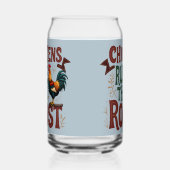 Kippen regeren de Roost Rustic Boerderij Illustrat Blikvorm Glas (Rechts)