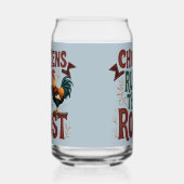 Kippen regeren de Roost Rustic Boerderij Illustrat Blikvorm Glas (Links)