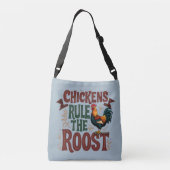 Kippen regeren de Roost Rustic Boerderij Illustrat Crossbody Tas (Achterkant)