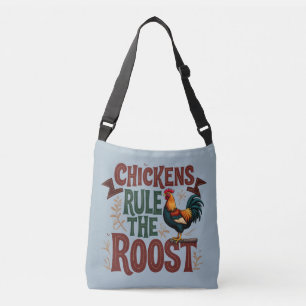 Kippen regeren de Roost Rustic Boerderij Illustrat Crossbody Tas