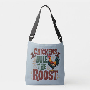 Kippen regeren de Roost Rustic Boerderij Illustrat Crossbody Tas