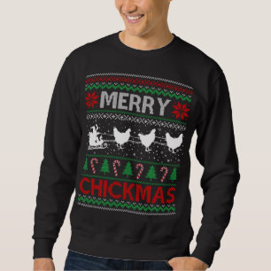 Kippen Ride Santa Sleigh Farmers Ugly Kerstmis Trui