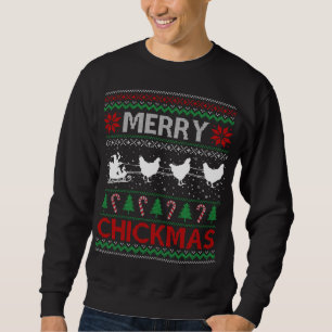 Kippen Ride Santa Sleigh Farmers Ugly Kerstmis Trui