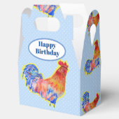 Kippen Rooster Blue Boys Birthday Cake Bedankdoosjes (Geopend)