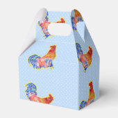Kippen Rooster Blue Boys Birthday Cake Bedankdoosjes (Achterkant)
