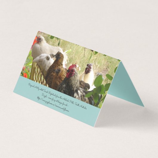 Kippen roosters Merry uit ons kerstkaartje Kaart (Achterkant)