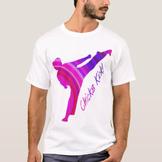 Kippen. roze multi t-shirt