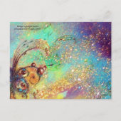 KIPPEN, SNEEUWDRUPPELS EN PAASEI IN BLAUWE SPRANKE FEESTDAGENKAART (Achterkant)