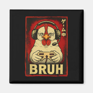Kippen Spel Bruh Grappige Kip Video Gamen Gamer Magneet