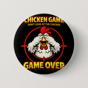 Kippen Spel Kijk Niet Naar De Kip, Game Over Ronde Button 5,7 Cm