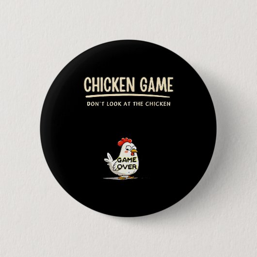 Kippen Spel Kijk Niet Naar De Kip Grappige Chic Ronde Button 5,7 Cm (Voorkant)