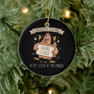 Kippen Spel Kijk Niet Naar De Kip Keramisch Ornament