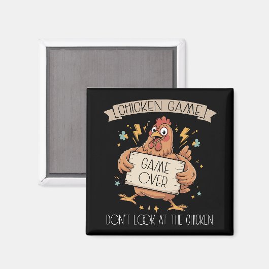 Kippen Spel Kijk Niet Naar De Kip Magneet (Voorkant / Achterkant)