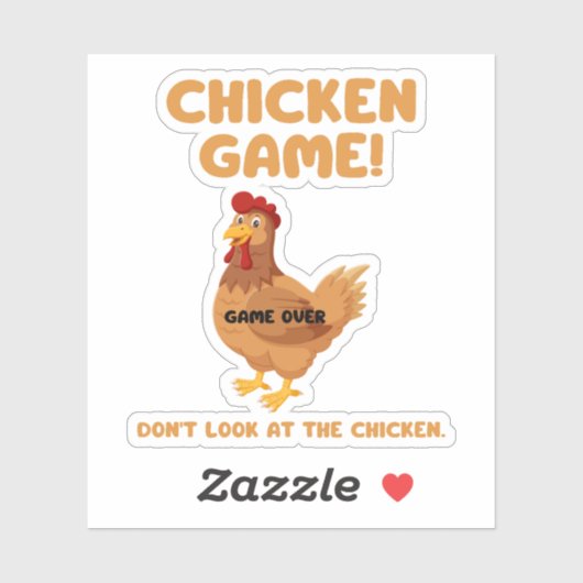 Kippen Spel Kijk Niet Naar De Kip Sticker (Vel)