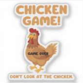 Kippen Spel Kijk Niet Naar De Kip Sticker (Voorkant)