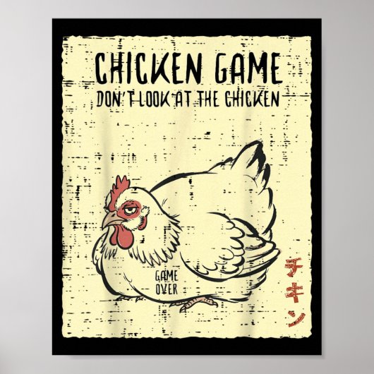 Kippen spel Kijk niet naar Game Over Grappige spre Poster (Voorkant)