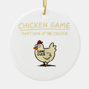 Kippen Spelletje Kijk Niet Naar De Kip Grappige Ki Keramisch Ornament
