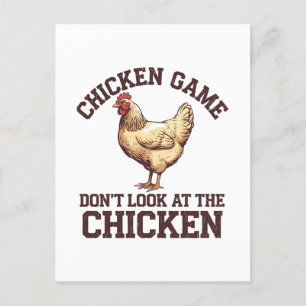 Kippen spelletje kijk niet naar de kip uitnodiging briefkaart