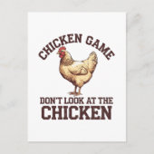 Kippen spelletje kijk niet naar de kip uitnodiging briefkaart (Voorkant)