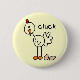 Kippen T-shirts en cadeaus met stickfiguren Ronde Button 5,7 Cm