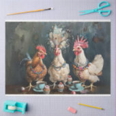 Kippen Thee Party Decoupage Tissuepapier (Craft)