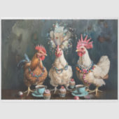  Kippen Thee Party Decoupage Tissuepapier (Voorkant)