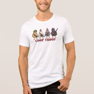 Kippen Troep Grappig Onafhankelijkheidsdag Militai Tri-Blend Shirt