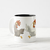 Kippen Tweekleurige Koffiemok (Voorkant links)