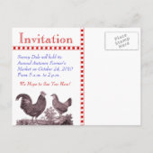 Kippen Uitnodiging voor Picnic, Boerenmarkt, B (Achterkant)