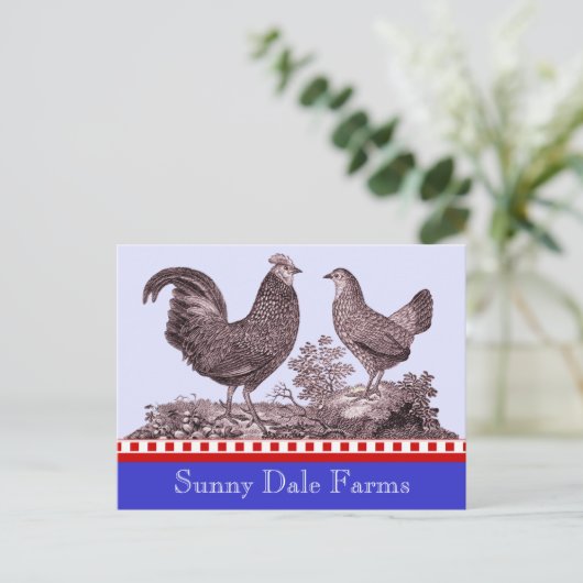 Kippen Uitnodiging voor Picnic, Boerenmarkt, B (Staand voorkant)