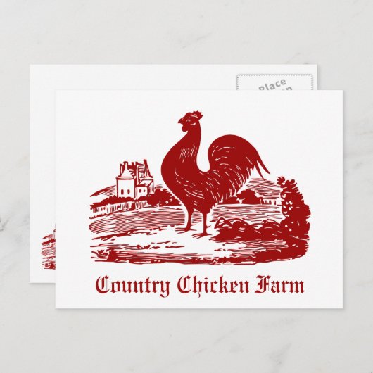 Kippen Uitnodiging voor Picnic, Boerenmarkt, B (Voorkant / Achterkant)