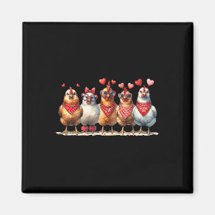 Kippen Valentijnsdag Liefde Valentijn Cute Hartjes Magneet