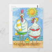 KIPPEN VAN HET ZEE, BRIEFKAART VAN GEZINDE CARTOON (Voorkant / Achterkant)