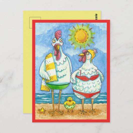 KIPPEN VAN HET ZEE, FAMILIE PLEZIER CARTOON Funny  Briefkaart (Voorkant / Achterkant)