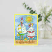 KIPPEN VAN HET ZEE, FAMILIE PLEZIER CARTOON Funny Briefkaart (Staand voorkant)