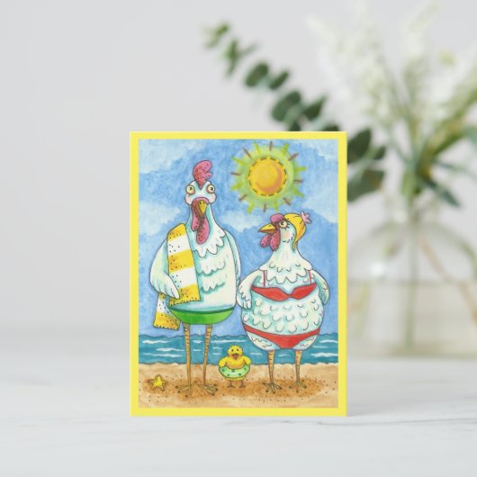 KIPPEN VAN HET ZEE, FAMILIE PLEZIER CARTOON Funny  Briefkaart (Staand voorkant)