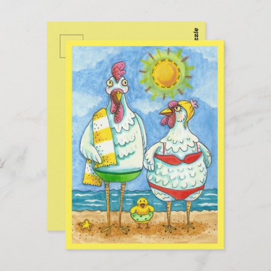 KIPPEN VAN HET ZEE, FAMILIE PLEZIER CARTOON Funny  Briefkaart (Voorkant / Achterkant)