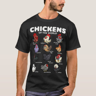 Kippen Van Over De Hele Wereld Grappige Cartoon Ki T-shirt
