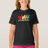 Kippen van verschillende kleuren t-shirt (Voorkant)