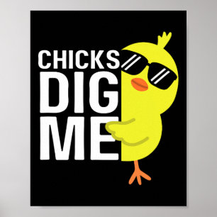 Kippen Vinden Mij Jongens Mannen Gelukkig Pasen Gr Poster