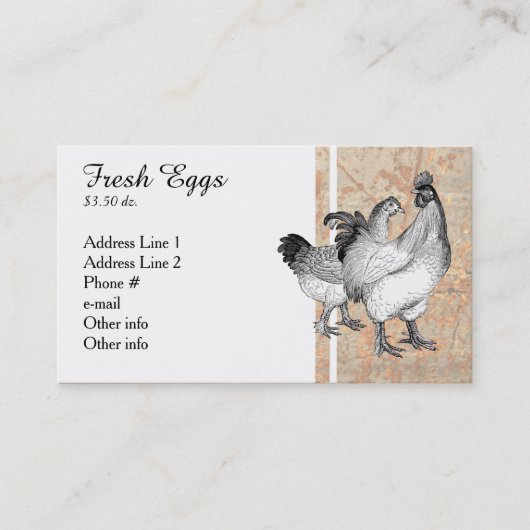  kippen Visitekaartjes (Voorkant)