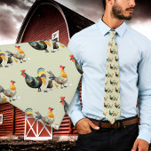 Kippen Vogels Boerderij Patroon Stropdas