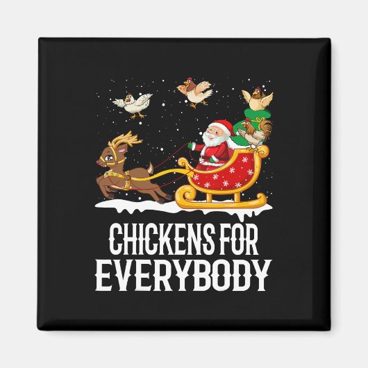 Kippen voor iedereen Grappige kerst kippen Wo Magneet (Voorkant)